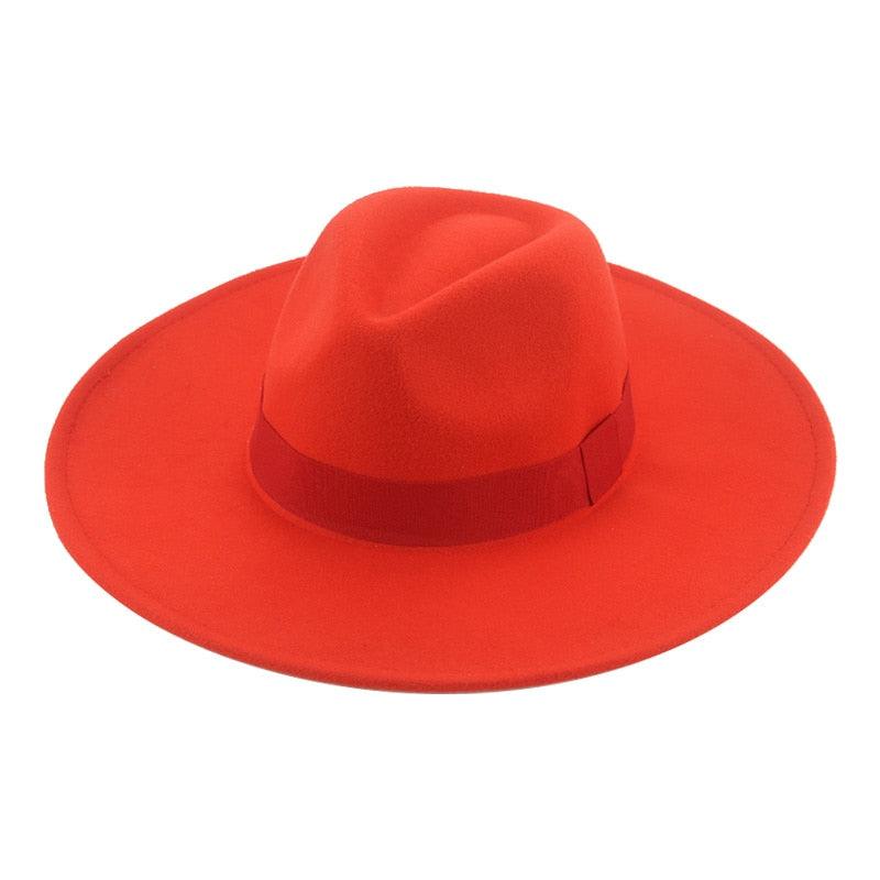 Fashionable Fedora Hats Women Wide Brim Dress Caps  Women's Fedora Hats Elegant Wide Brim Fedora Hat  Wedding Men Hat Warm Retro Style Belt 56-58cm