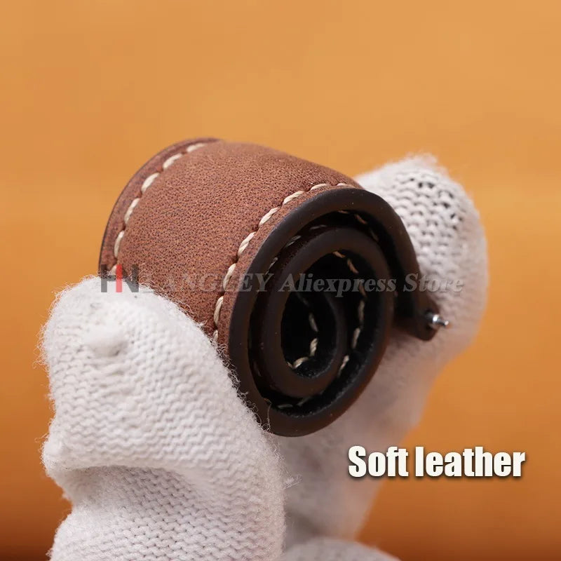 Polar Leather Watch Band For Smartwatch Genuine Calfskin Butterfly Clasp