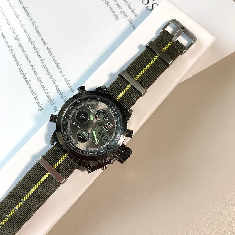 Amazfit Bands Nylon Military Parachute Style Watch Strap Blue Red