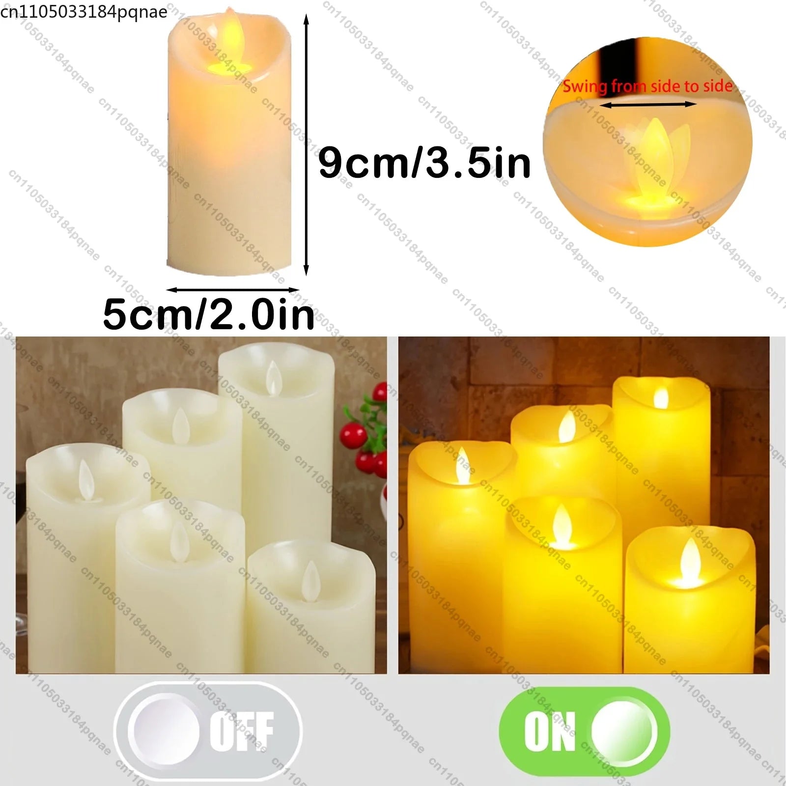 10-120pcs Flameless Fake Candle LED Flickering Candles Battery Operated LED Pillar Candles for Wedding Halloween Decor Party