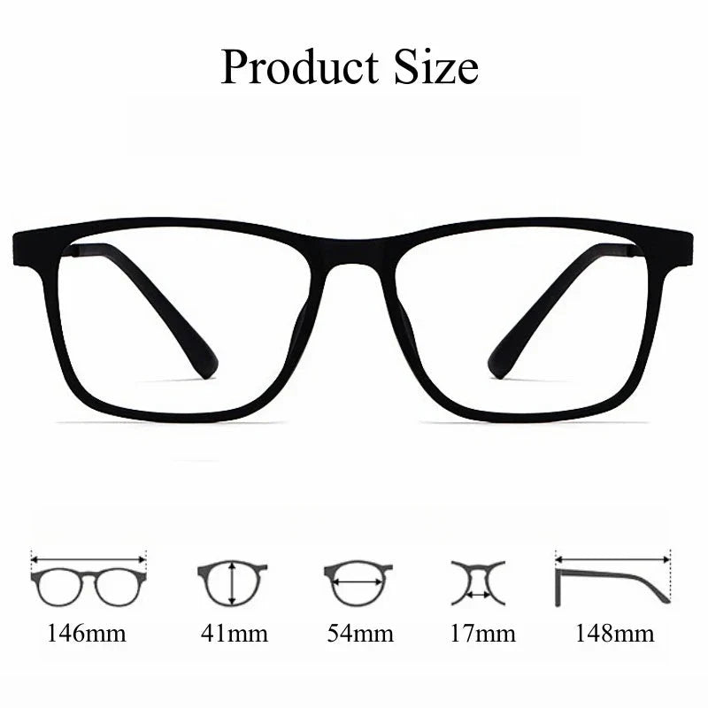 YIMARUILI Men's Square Glasses – Ultra-Light Titanium Optical Frames