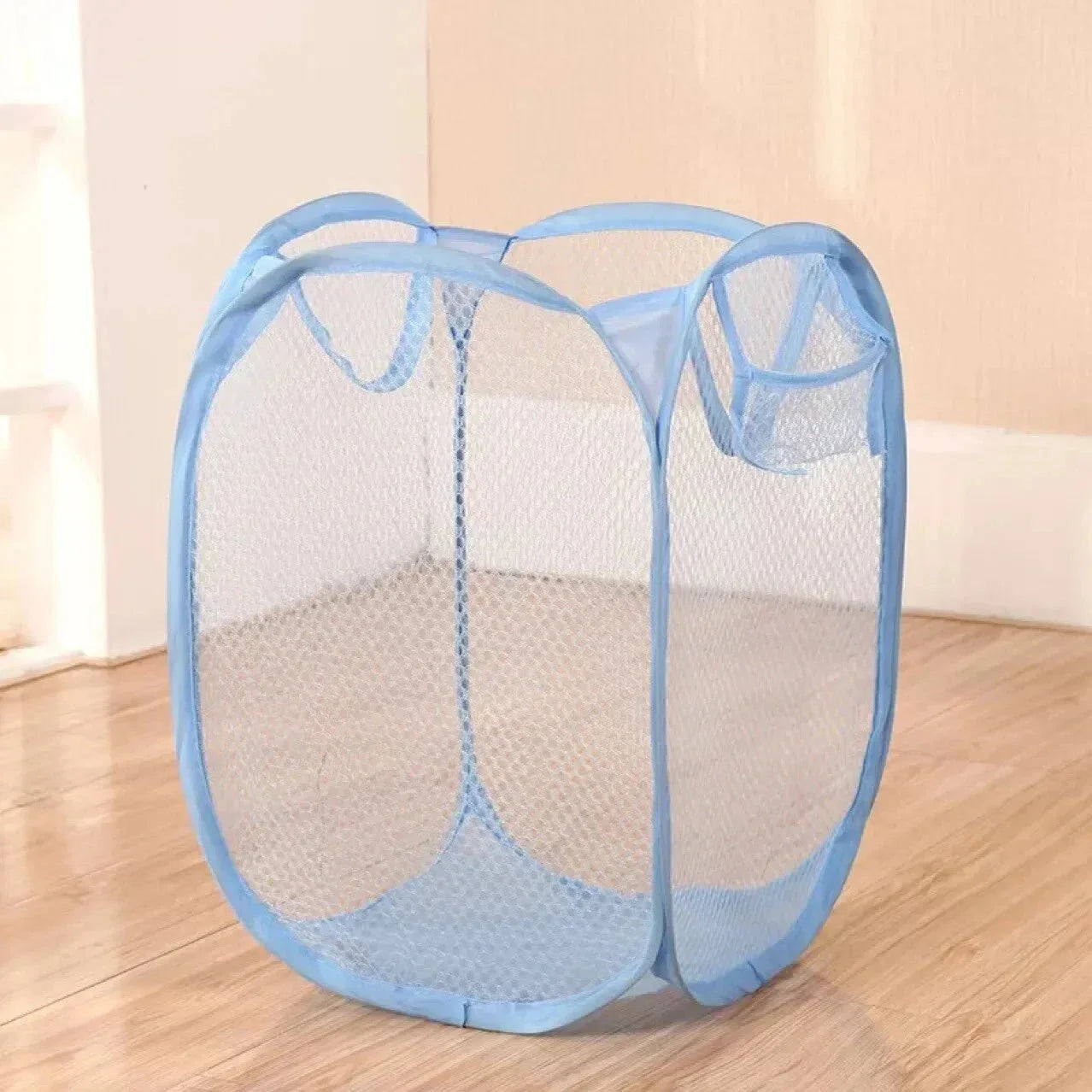 Folding Laundry Storage Basket – Mesh Household Clothes & Toy Organizer