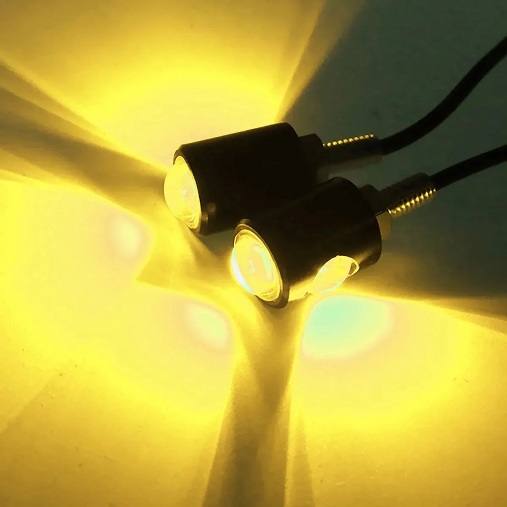 Universal Motorcycle LED Eagle Eye Shape Mini License Plate Light Turn Signal Turn Indicator Tail Rear Light Brake Fog Lamp Bulb