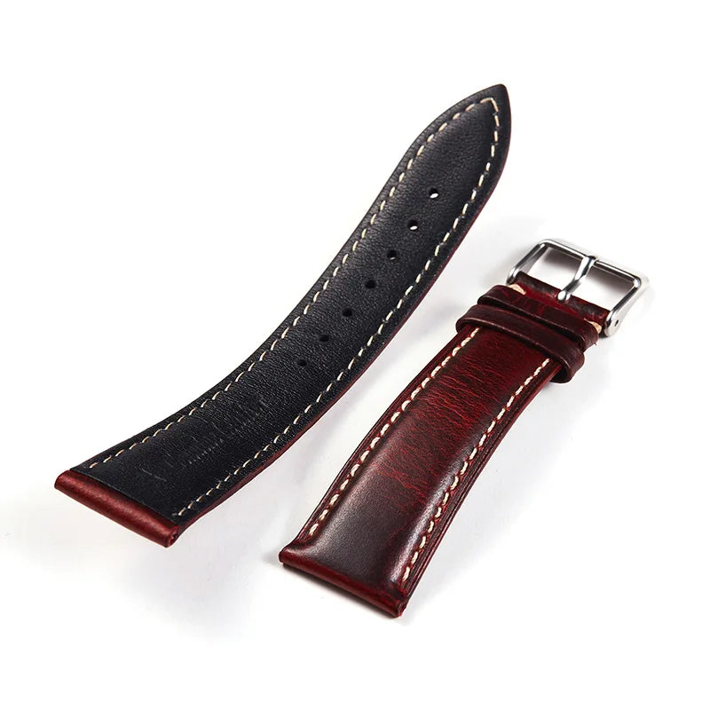 Amazfit Band Vintage Oil Wax Leather Watch Strap Cowhide Buckle
