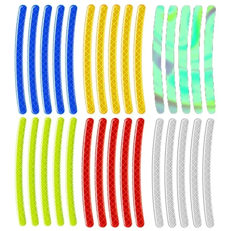 Car Wheel Hub Reflective Stripes Stickers – Night Safety Tire Rim Decals, Waterproof Warning Tape for Vehicle Decoration