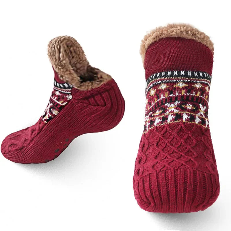 Thermal Mens Fluffy Slipper Socks Winter Warm Women Short Cotton Thickened Home Sleeping Soft Non Slip Grip Fuzzy Floor Socks