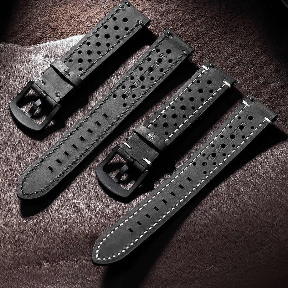 Polar Watch Band Quick Release Leather Strap Handmade Breathable Porous Cowhide