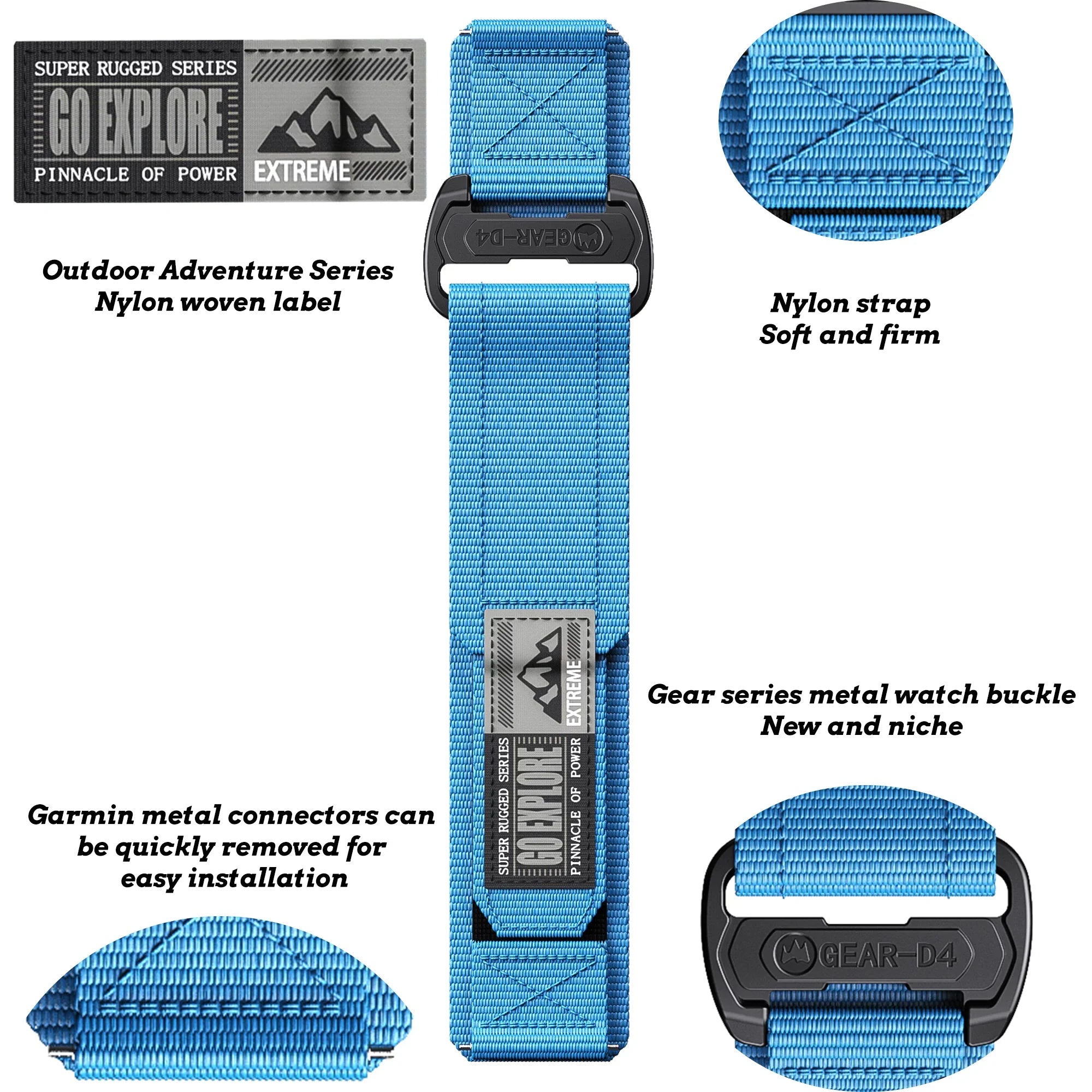 COROS Watch Band Nylon Replacement Strap, Unisex, Adjustable