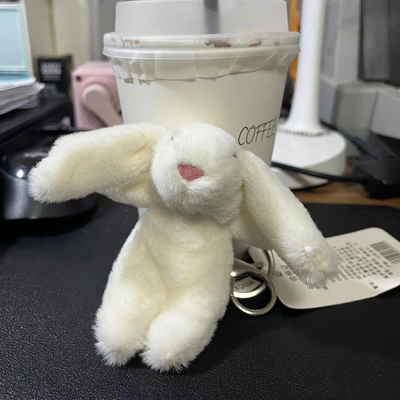 Cute Cartoon Rabbit Plush Keychain – Pompom Bag & Phone Pendant
