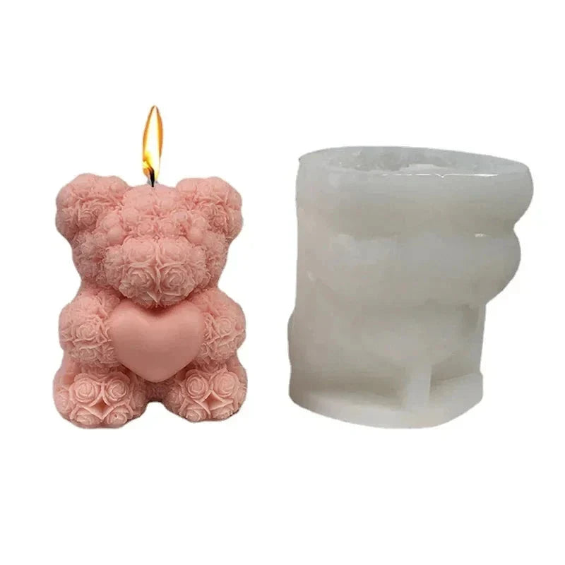 3D Bear Hug Silicone Candle Mold – Cute DIY Bear Candle, Soap & Resin Craft Mold for Handmade Gifts & Home Décor