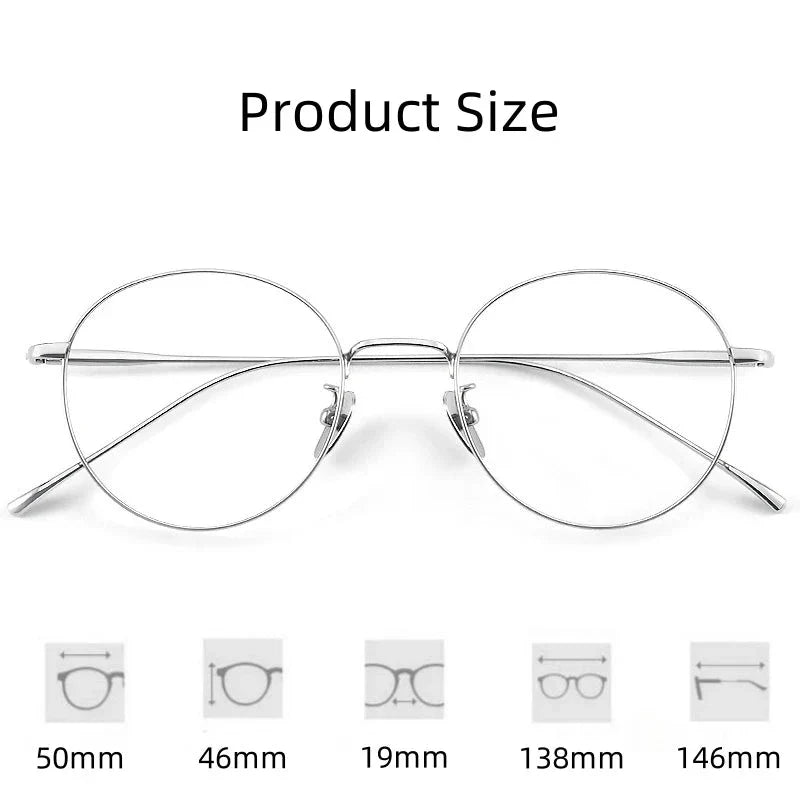 FIRADA Vintage Round Eyeglasses – Titanium Luxury Frame for Men & Women