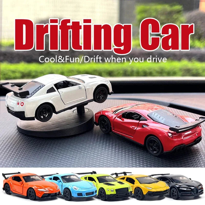 Drift Car Dashboard Toy Model – Swing Turning Sports Car Ornament, Fun Dashboard Decoration for Men & Car Interior Accessories