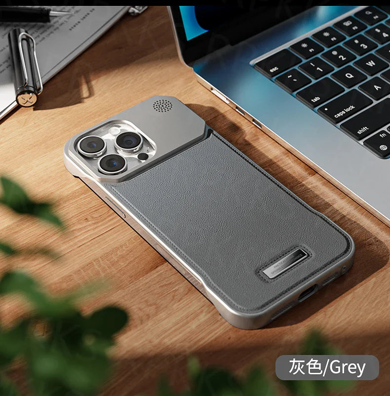 Business Aromatherapy Leather Case for iPhone 17 Air 16 15 14 Plus 13 12 11 Pro Max For Magsafe Magnetic Frameless Armor Cover