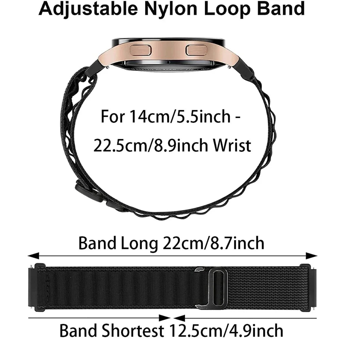 Motorola Moto Smartwatch Nylon Loop Bands - Comfortable Sport Strap