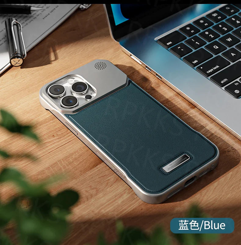 Business Aromatherapy Leather Case for iPhone 17 Air 16 15 14 Plus 13 12 11 Pro Max For Magsafe Magnetic Frameless Armor Cover