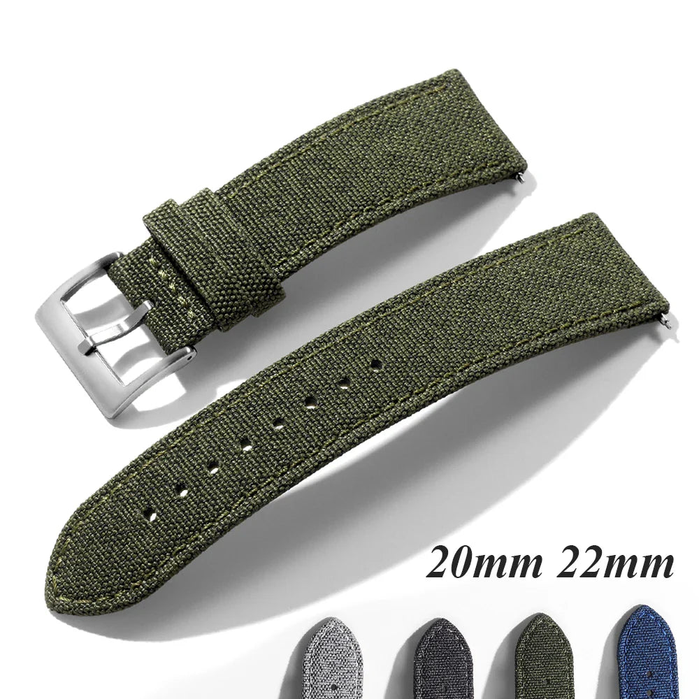 Polar Sailcloth Nylon Watch Strap Quick Release - Unisex Waterproof Band
