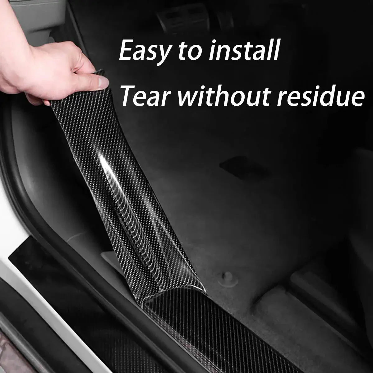1-10m Nano Carbon Fiber Car 3D Tape Sticker Door Mirror Paste Protector Strip DIY Protection Protective Film Waterproof Adhesive