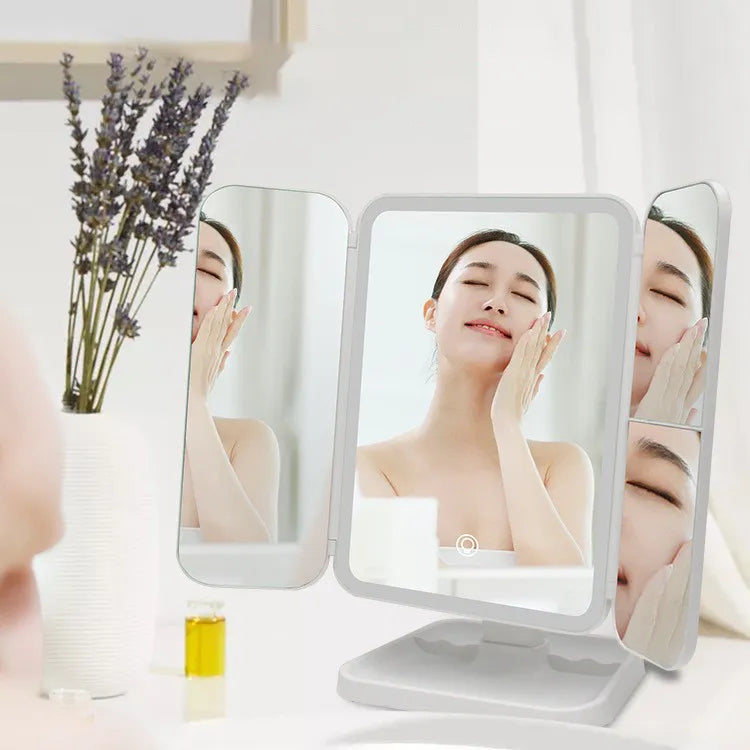 NNEOBA Trifold LED Makeup Mirror - Smart Complementary Beauty Lights