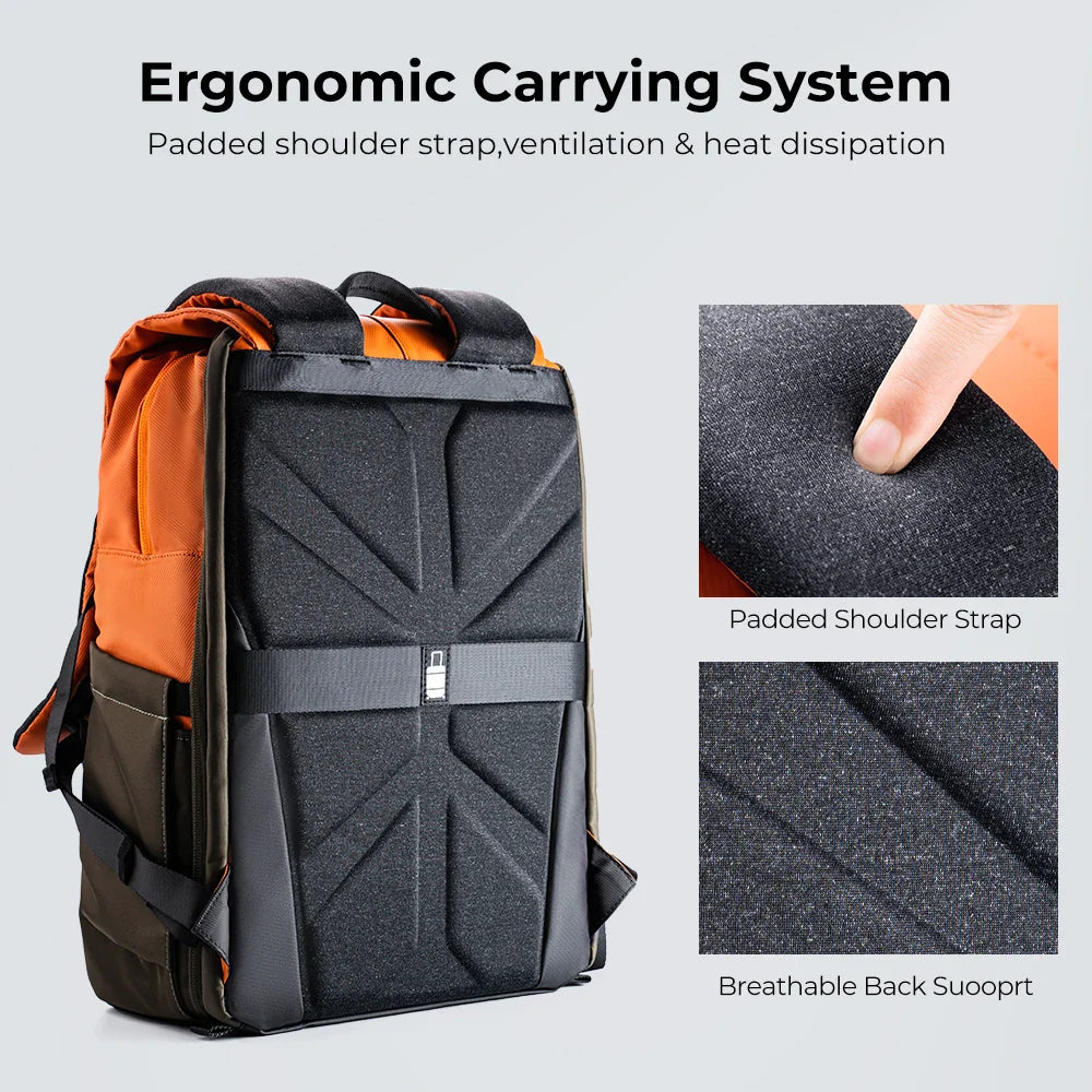 NNEOBA 20L Camera Backpack with Tripod Holder Orange