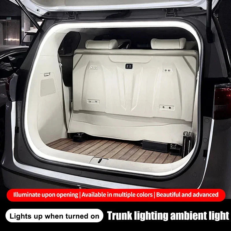 LED Car Trunk Light Strip Automatic On/Off Sensor Ambient Light Bar Waterproof Concealed Installation for Auto Decor Accessories