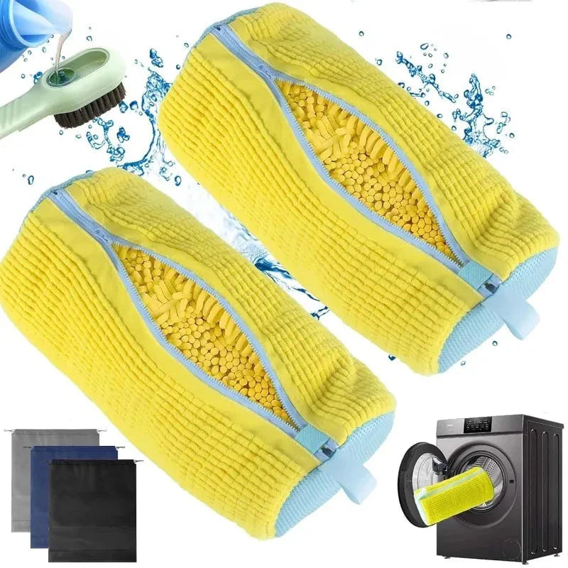 Shoe Washing Machine Bag with Brush Set – Durable Laundry Cleaner (1–4PCS)