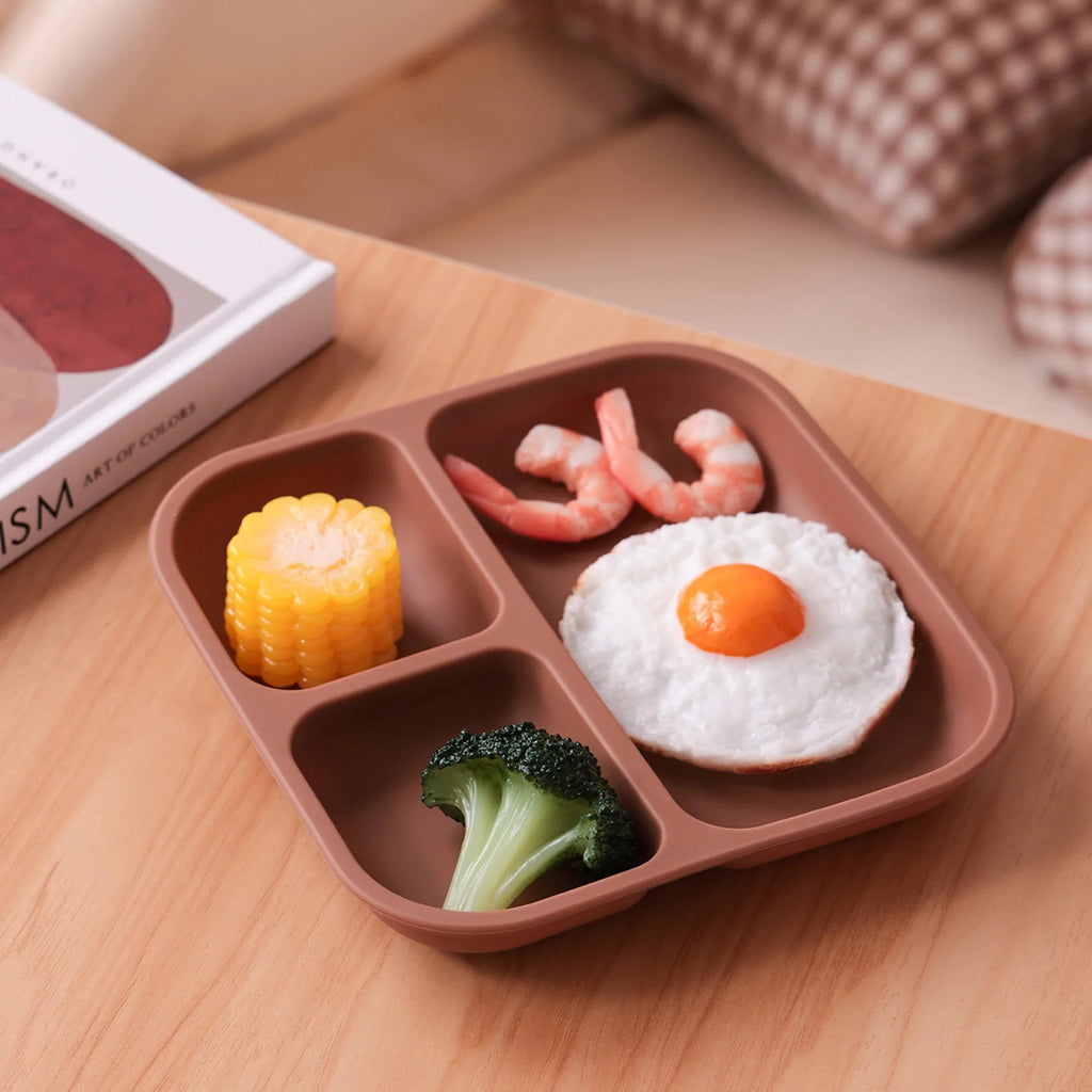 Color Kids Silicone Divided Suction Plate BPA-Free Toddler Dish