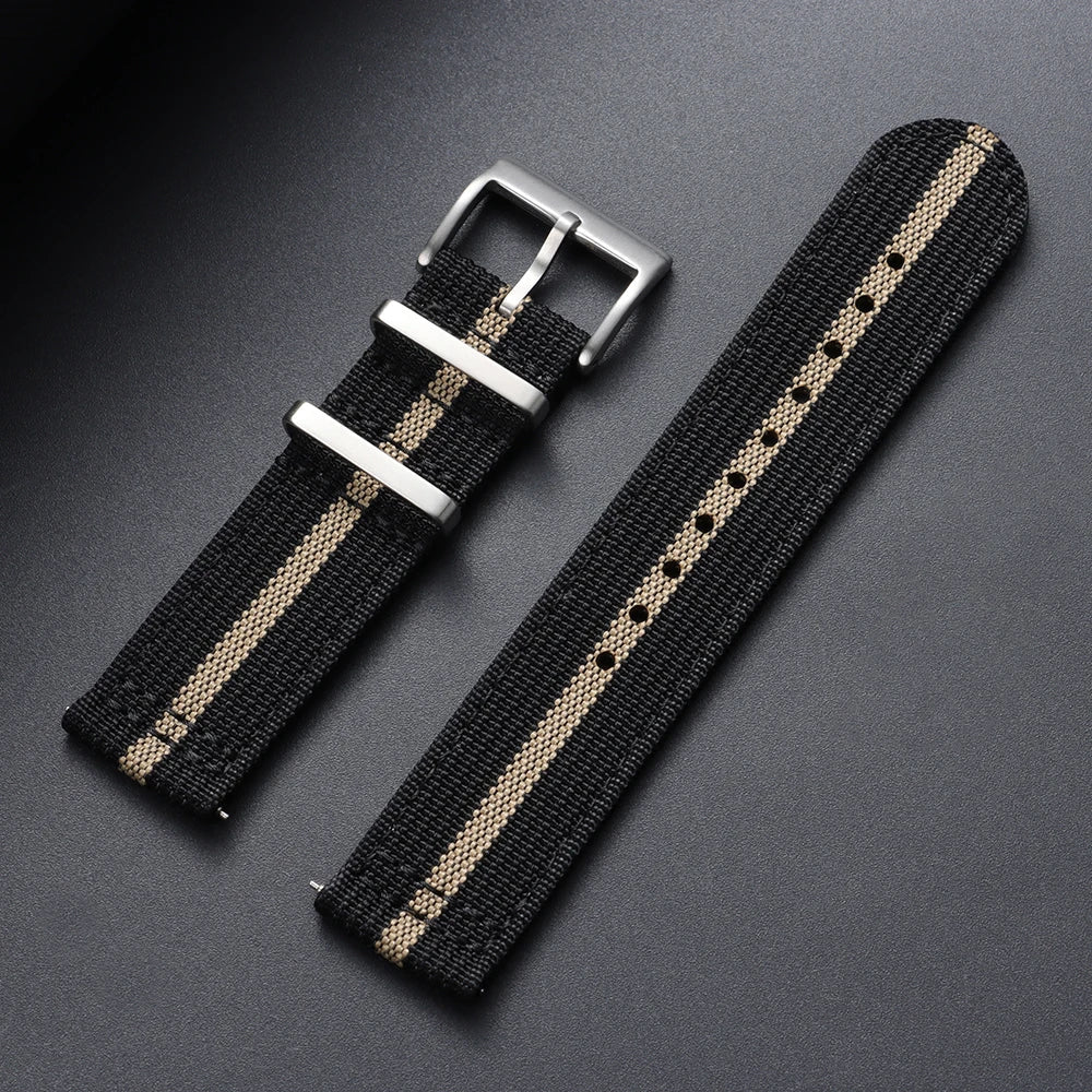 OnePlus Smartwatch Bands Ribbed Nylon Woven Canvas Fabric Quick Release Watch Straps