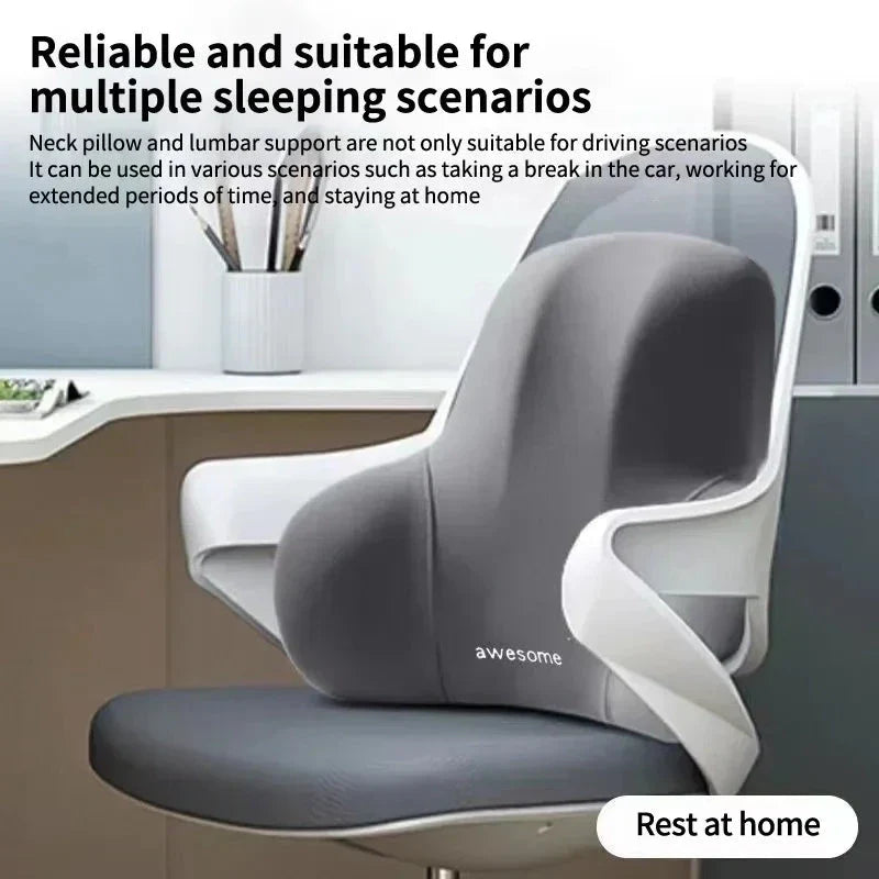 Memory Foam Lumbar Back Cushion for Car, Office & Gaming Chairs