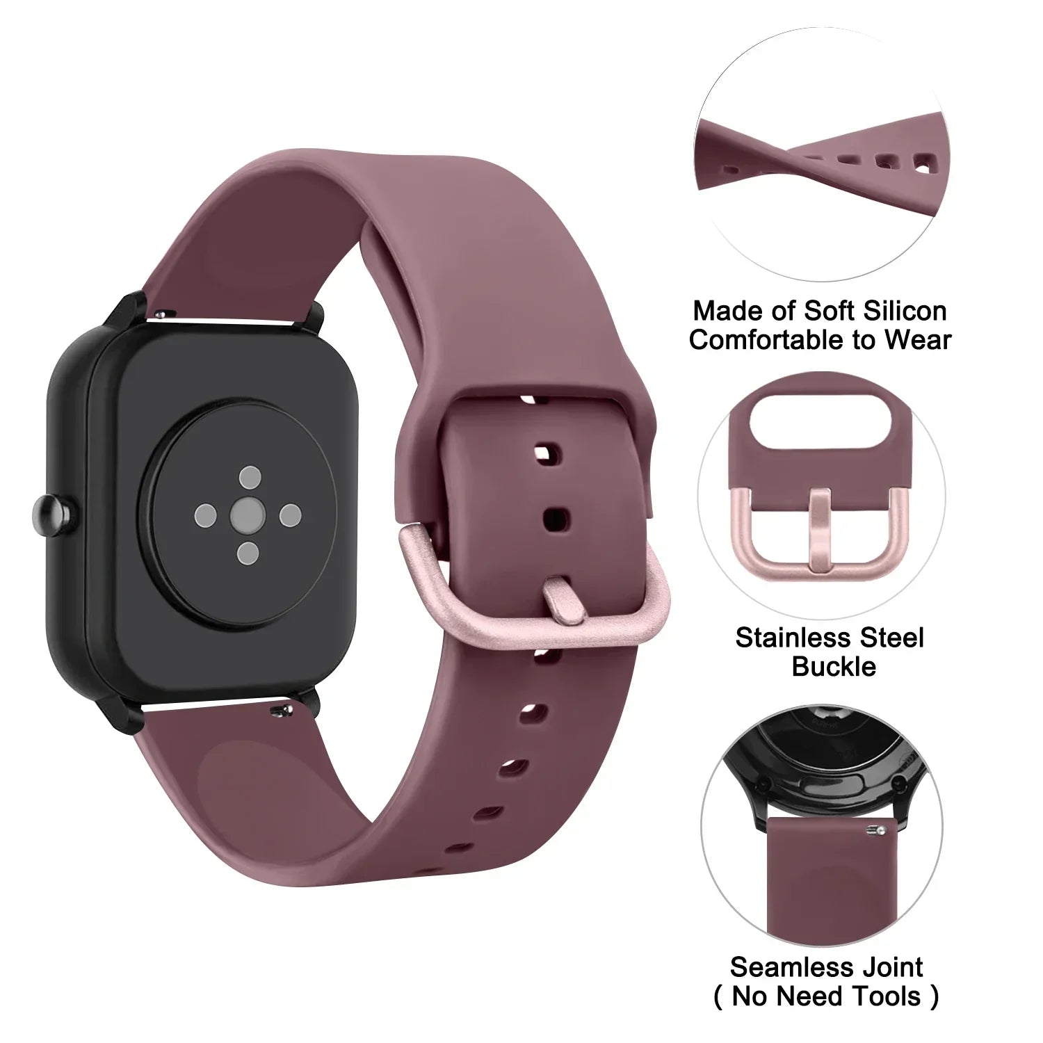 Amazfit Silicone Watch Strap Replacement Band For Smartwatch