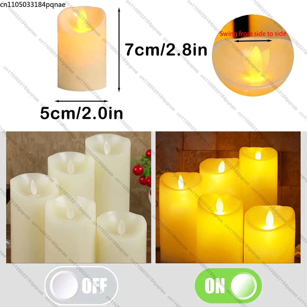 10-120pcs Flameless Fake Candle LED Flickering Candles Battery Operated LED Pillar Candles for Wedding Halloween Decor Party