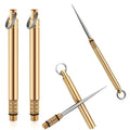 Titanium & Brass Toothpick with Waterproof Bottle Tool