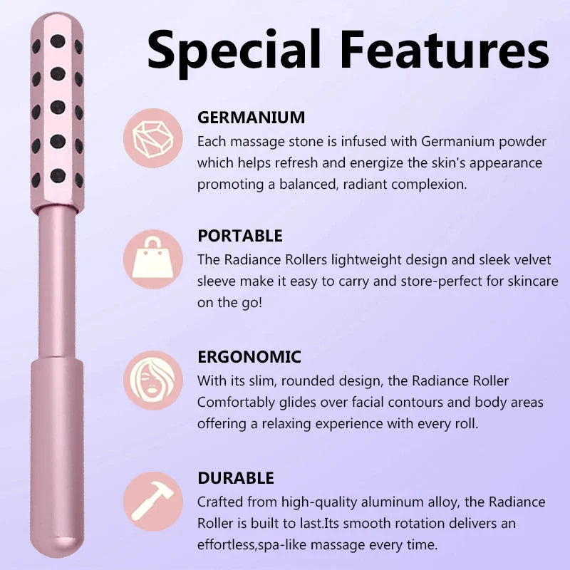 24 Germanium Face Massage Roller Stick for Skin Care & Beauty