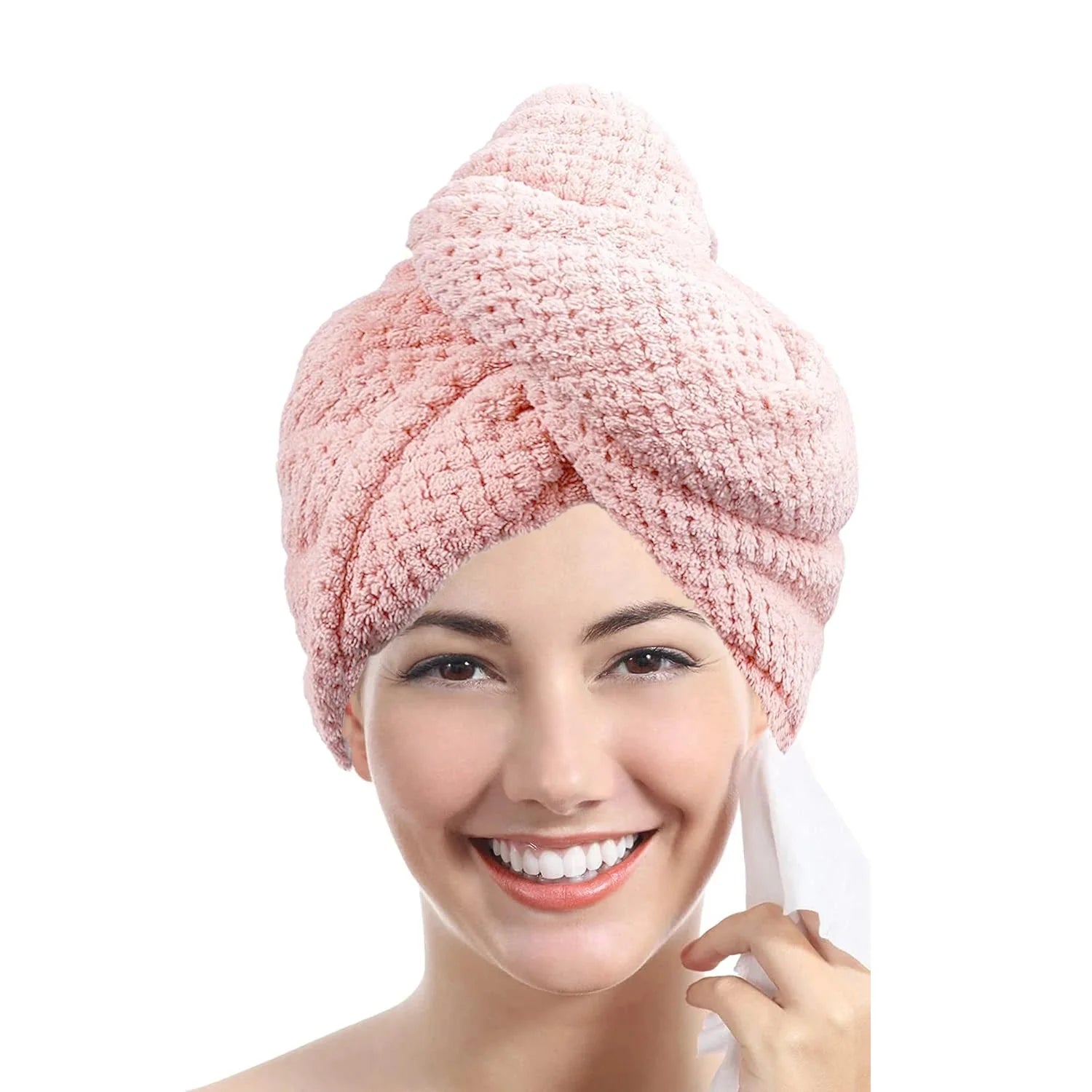 Absorbent Hair Towel Wrap – Quick-Dry Textured Cap for Women