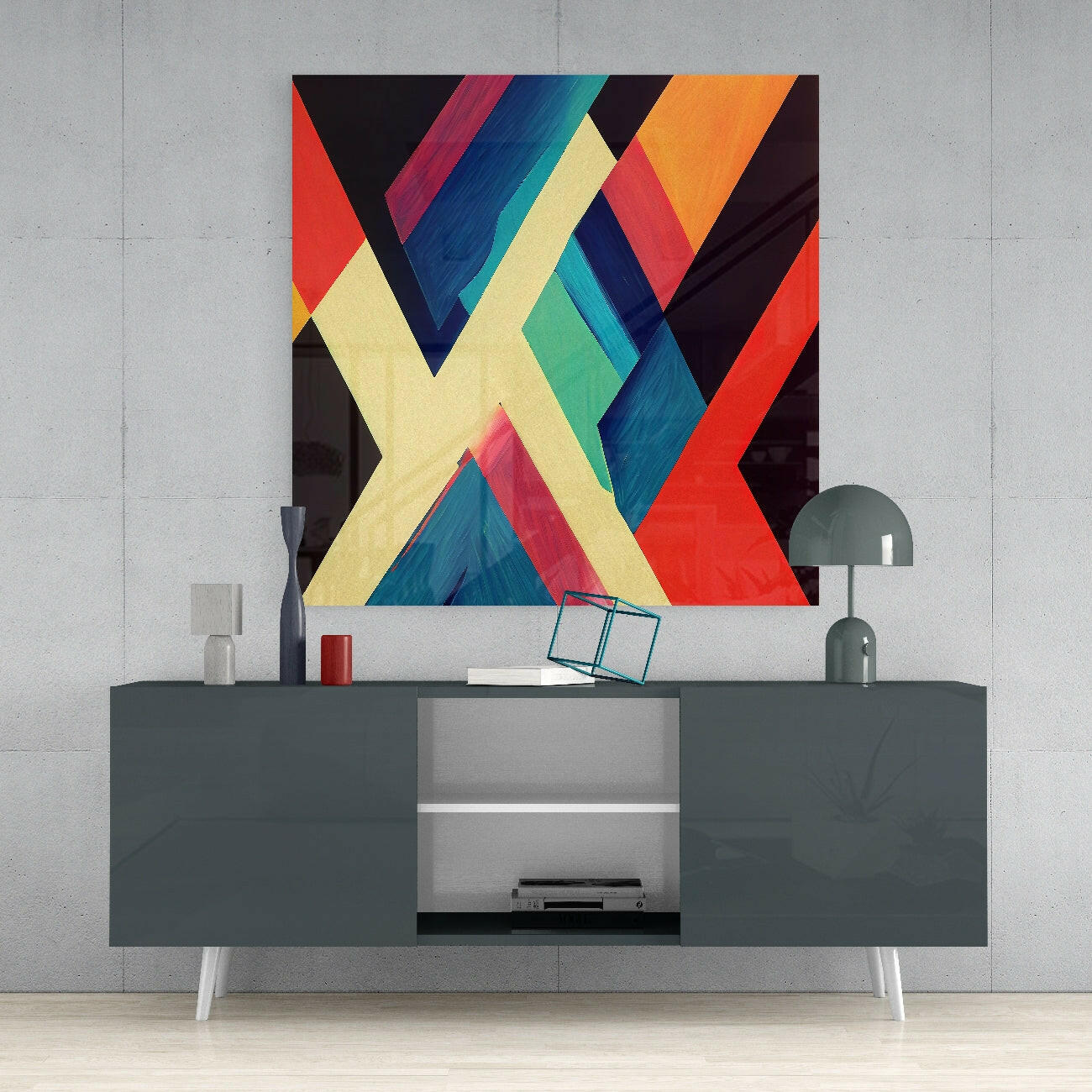 V's Glass Wall Art  || Designer Collection