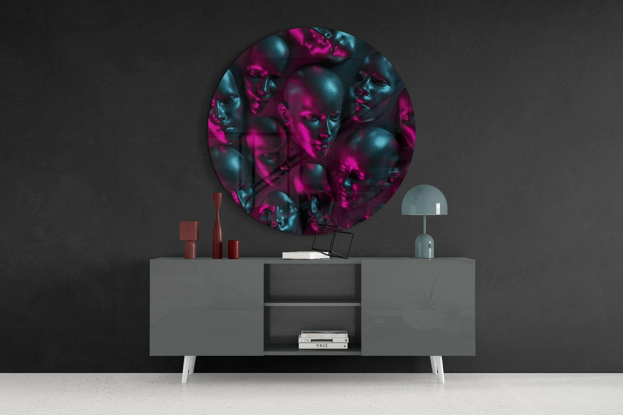 Faces Glass Wall Art