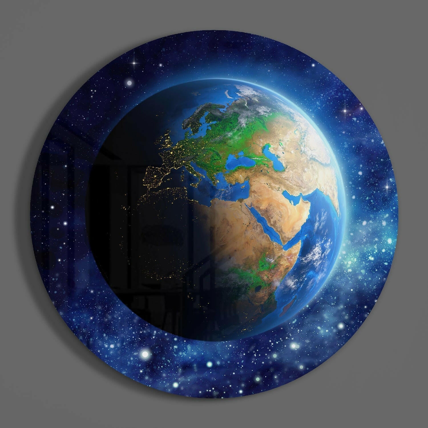 World Glass Wall Art