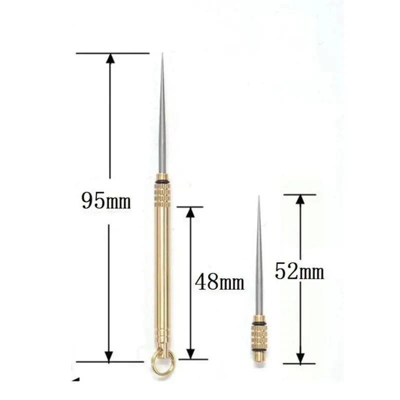 Titanium & Brass Toothpick with Waterproof Bottle Tool