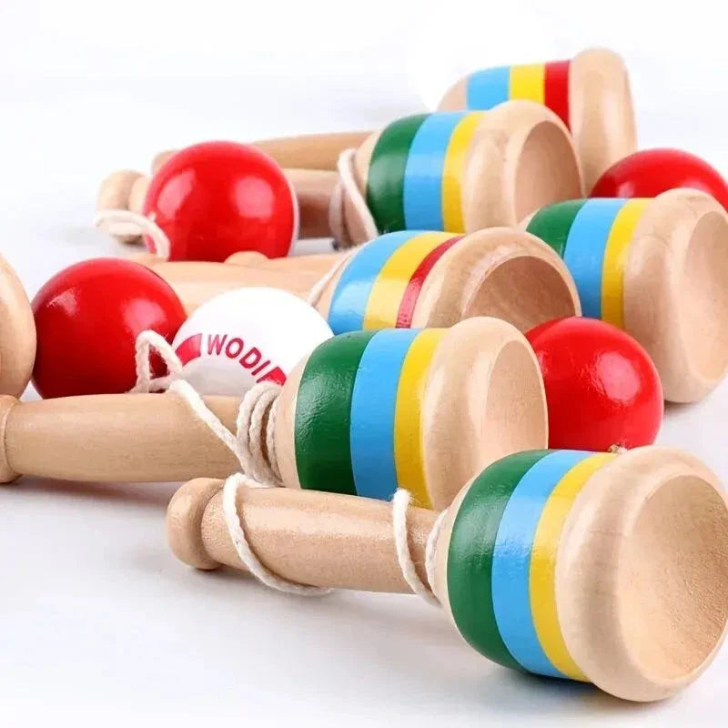 Montessori Wooden Skill Sword Cup Toy – Educational Throw & Catch Game