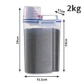 Airtight Pet Food Storage Container with Measuring Cup – 1.5kg/2kg Plastic Dog & Cat Food Pail, Moisture-Proof Sealed Jar