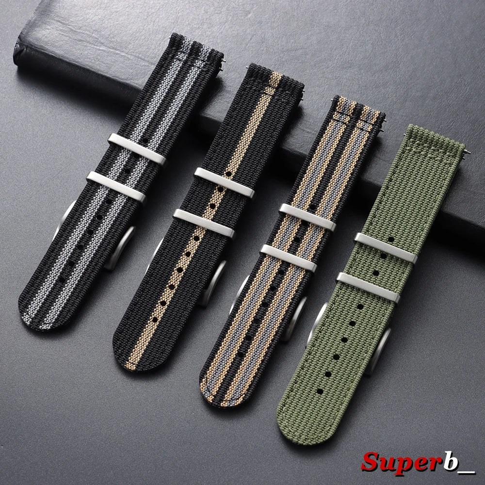 Amazfit Nylon Ribbed Watch Band Quick Release Sport Strap For Smartwatch