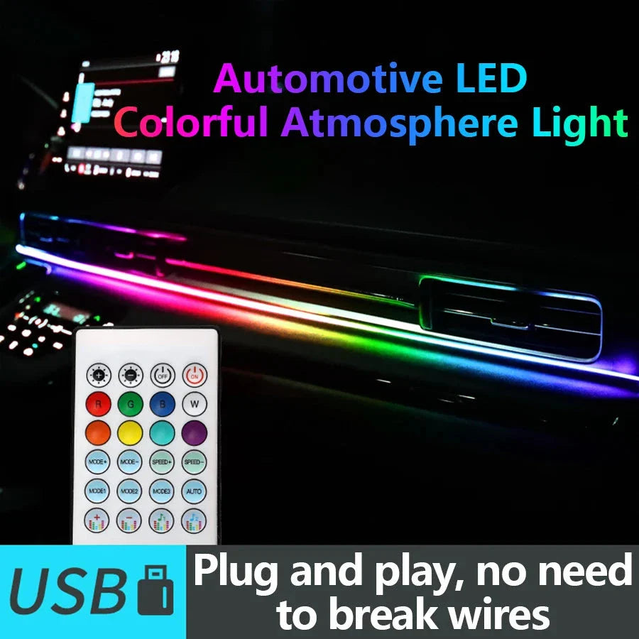 Universal 18-in-1 RGB Car Ambient Light Kit - Full Color App-Controlled Neon Strips