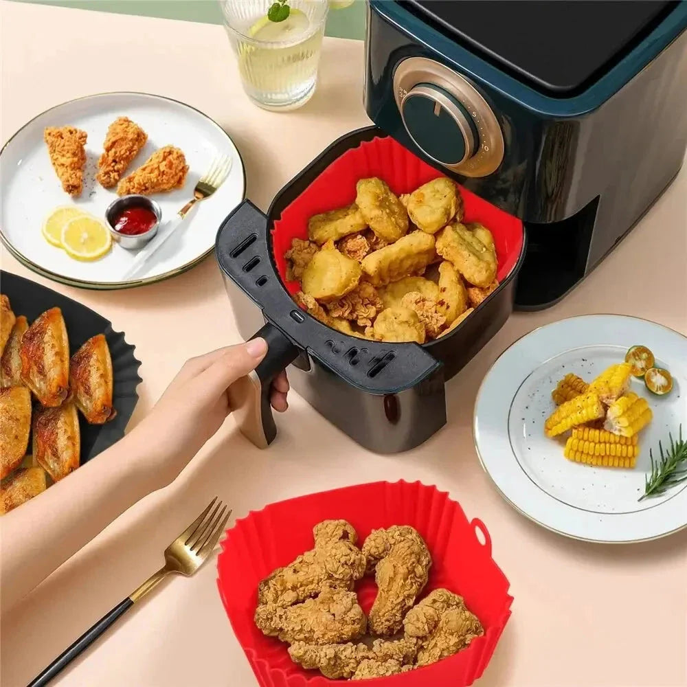 Reusable Silicone Airfryer Liner – Baking Tray & Fryer Accessory
