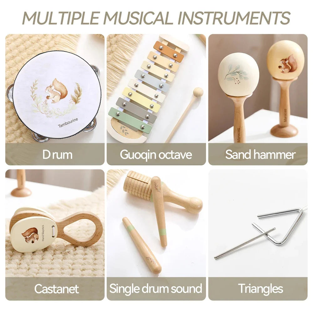 Montessori Musical Instruments Baby Drum Xylophone Toy
