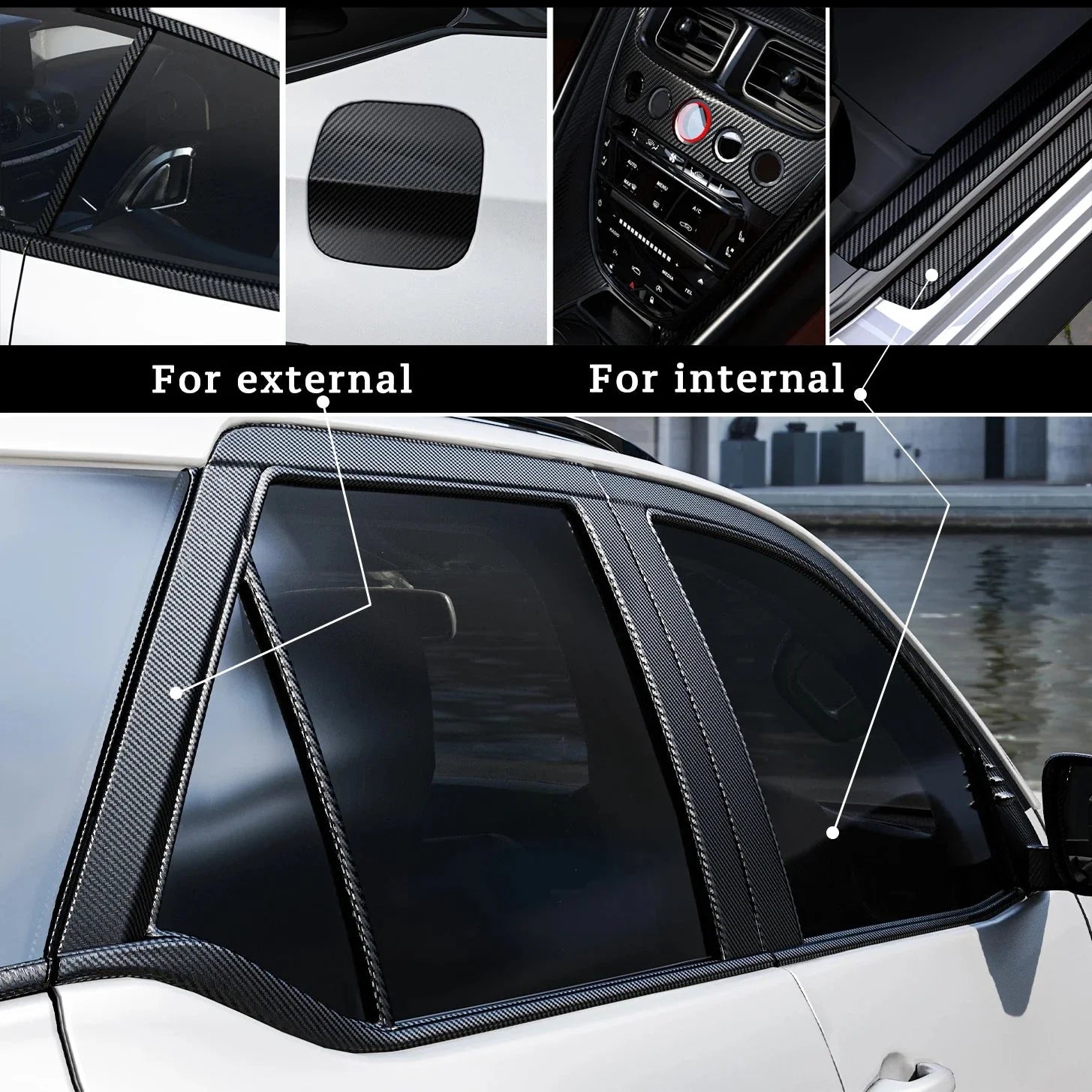 1–10M Nano Carbon Fiber Car 3D Tape Sticker – Door Edge, Mirror Protector Strip, Waterproof DIY Adhesive Protective Film