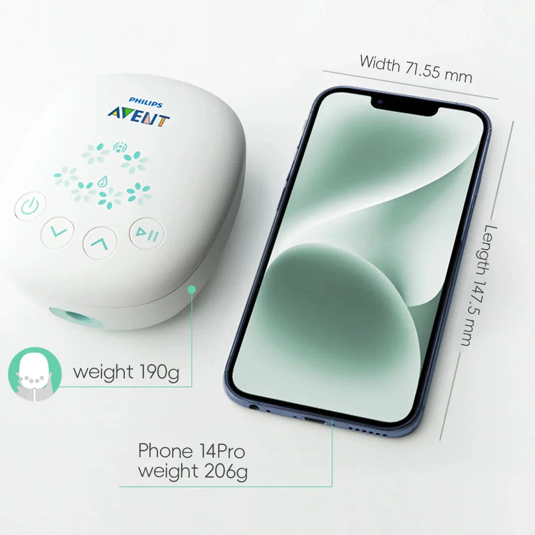 PHILIPS AVENT Portable Single Electric Breast Pump with Smart Massage & Petal Stimulation – Mimics Baby’s Natural Sucking