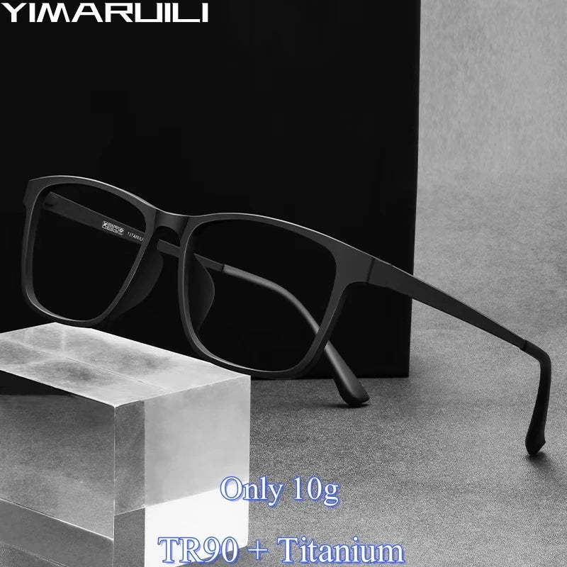 YIMARUILI Men's Square Glasses – Ultra-Light Titanium Optical Frames