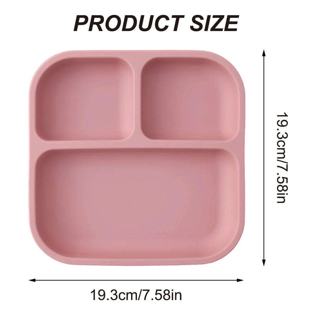 Color Kids Silicone Divided Suction Plate BPA-Free Toddler Dish