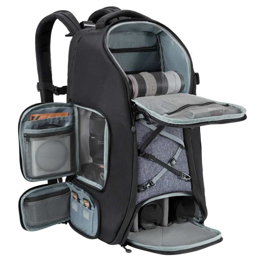 NNEOBA Camera Backpack with Tripod Strap Outdoor Black