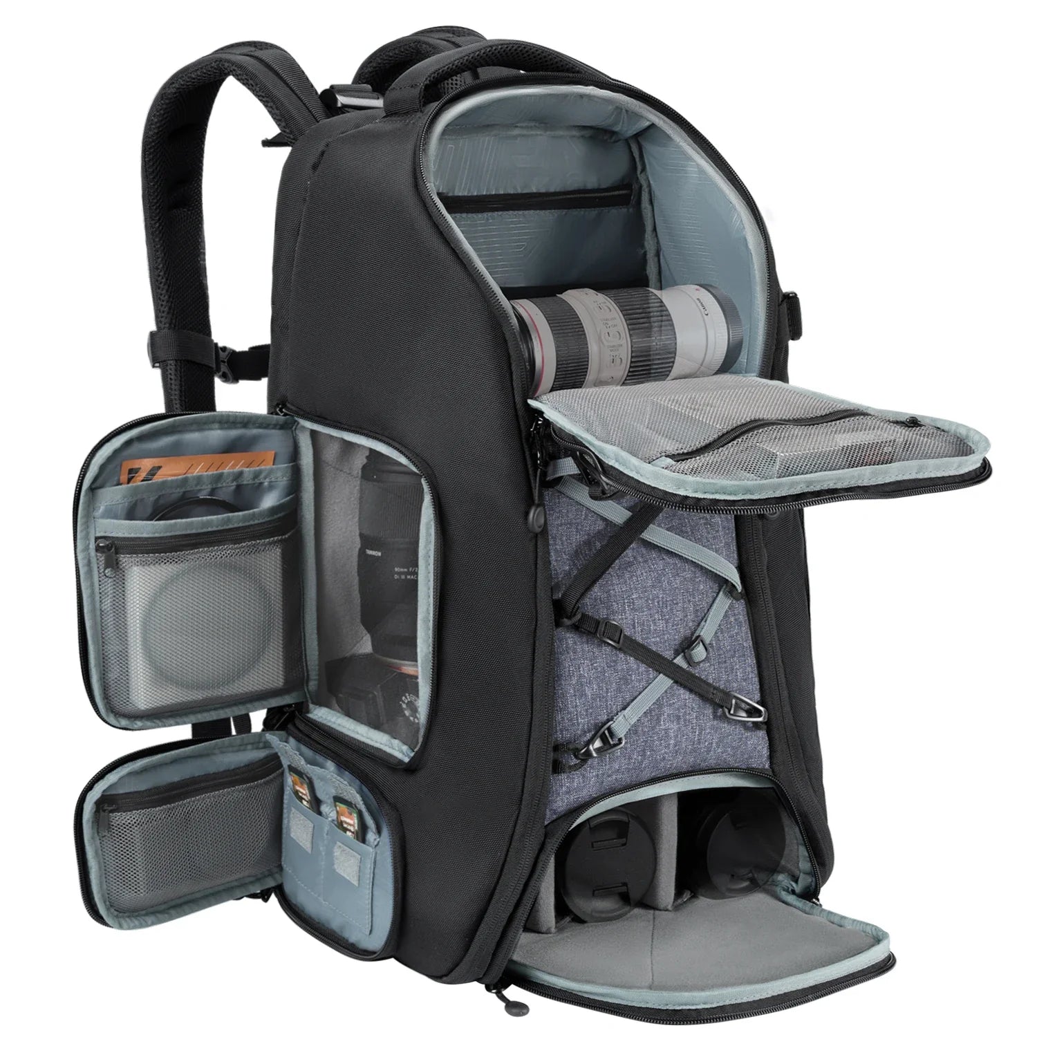 NNEOBA Camera Backpack with Tripod Strap Outdoor Black
