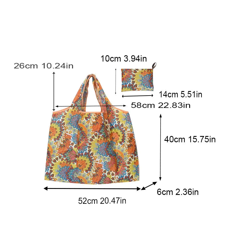 Large Capacity Foldable Grocery Bag – Waterproof Reusable Shopping Tote